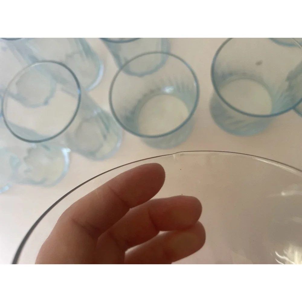 Vintage‎ Mirage Bermuda Blue Glassware Set 24 Pc Coastal Mid Century Barware